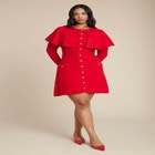 Sweater Cape Mini Dress image number null