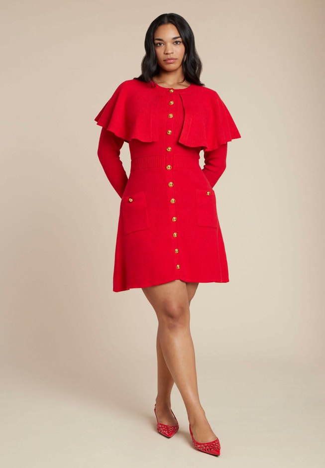 Sweater Cape Mini Dress image number 0