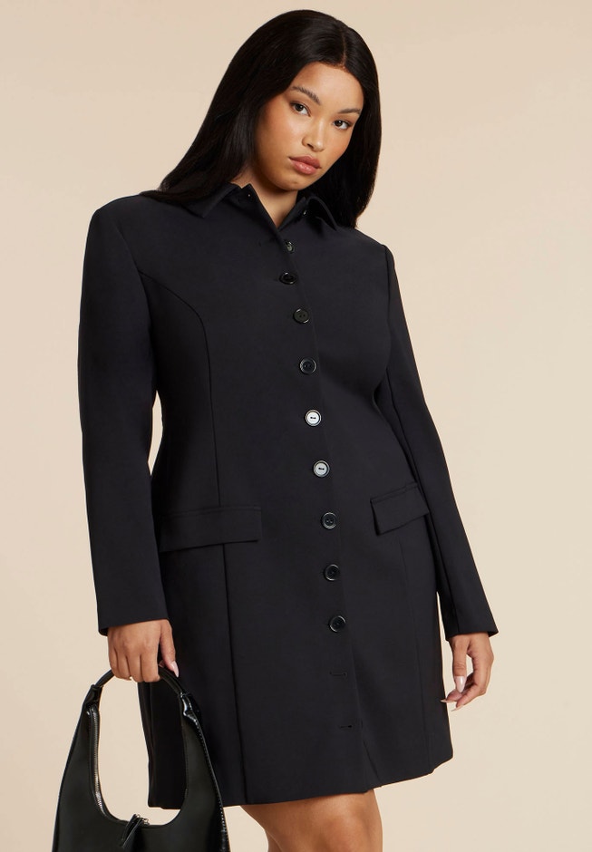 Long Sleeve Collared Mini Dress image number 1