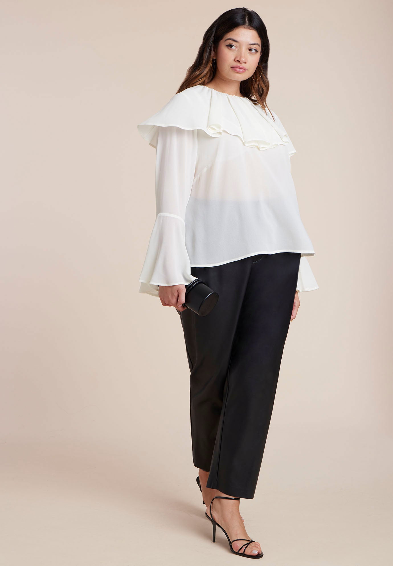 Ruffle Collar Top image number 2