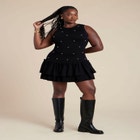 Embellished Sleeveless Mini Sweater Dress image number null