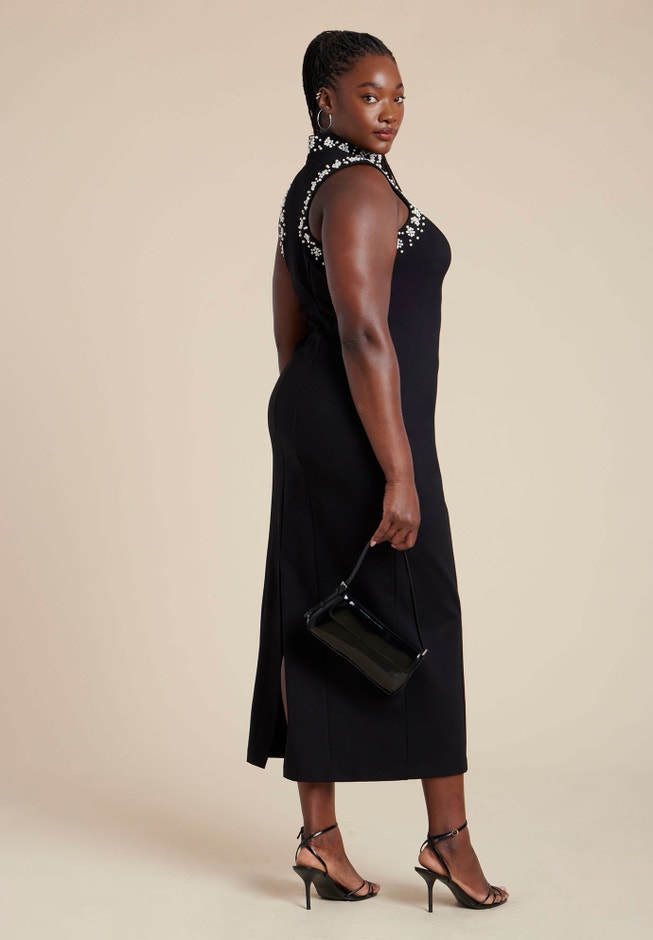 Embellished Sleeveless Knit Dress image number null