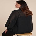 Sheer Neck Tie Blouse image number null