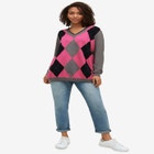 V-neck Argyle Sweater image number null