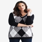 V-neck Argyle Sweater image number null