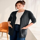 V-Neck Button-Front 100% Cotton Boyfriend Cardigan image number null