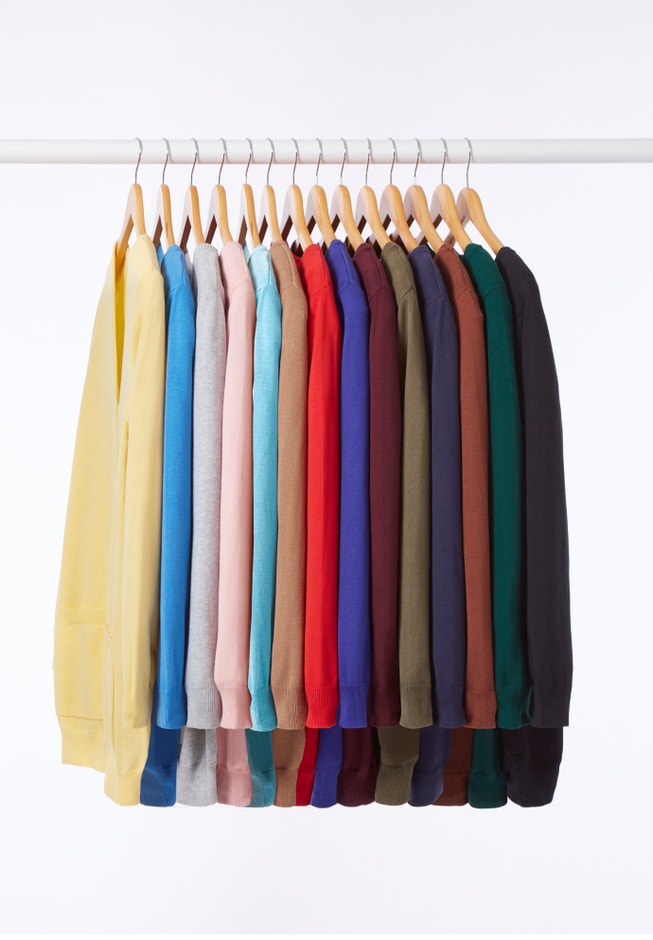 V-Neck Button-Front 100% Cotton Boyfriend Cardigan image number 2