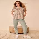 French Terry Drawstring Elastic Waistband Jogger image number null