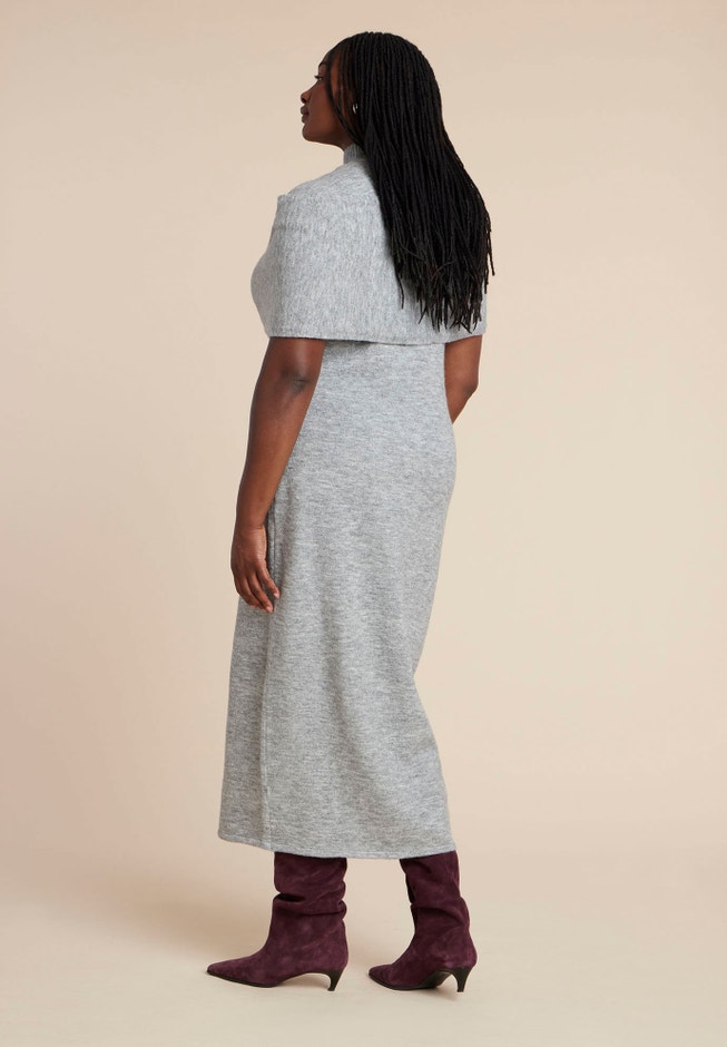 Twist Front Cape Sweater Dress image number 1