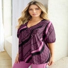 Printed Y-Neck Georgette Top image number null