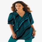 Printed Y-Neck Georgette Top image number 0