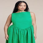 Boat Neck Flare Midi Dress image number null