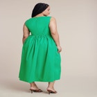 Boat Neck Flare Midi Dress image number null