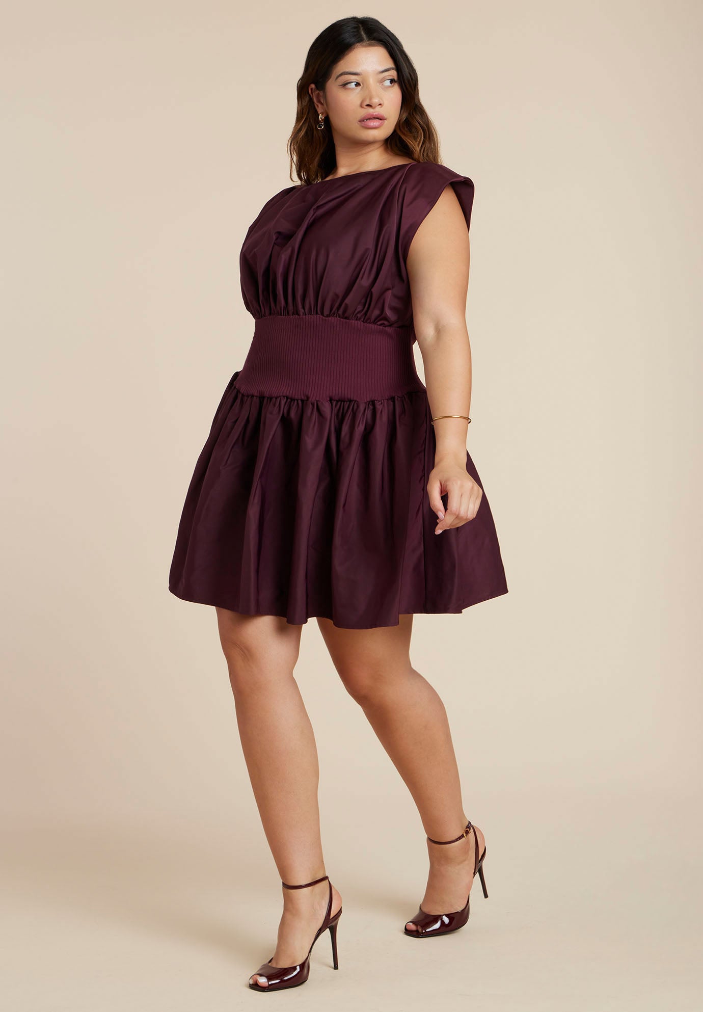 Shirred Flare Mini Dress image number 3