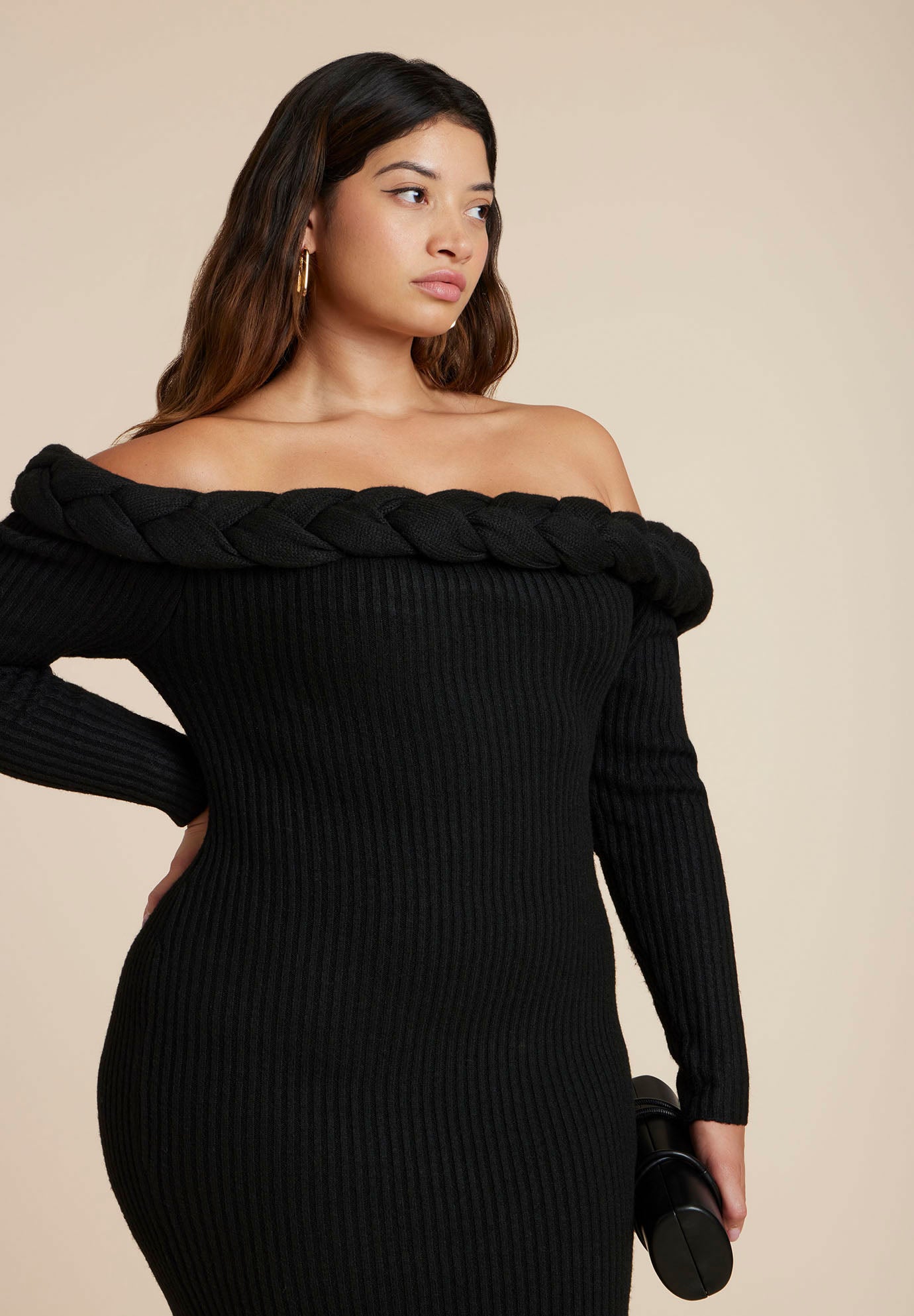 Cableknit Off Shoulder Maxi Dress image number 1