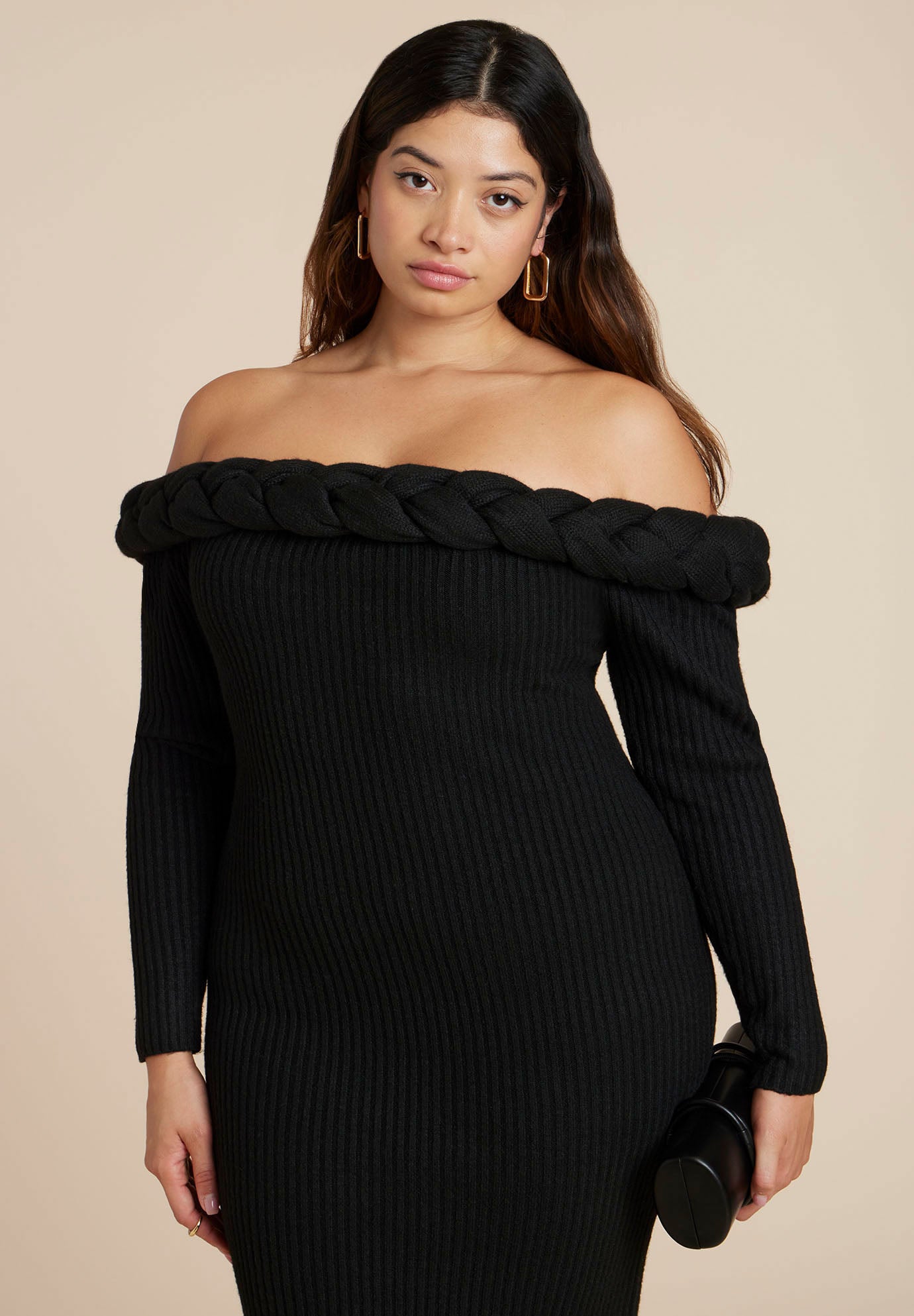 Cableknit Off Shoulder Maxi Dress image number 2