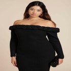 Cableknit Off Shoulder Maxi Dress image number null