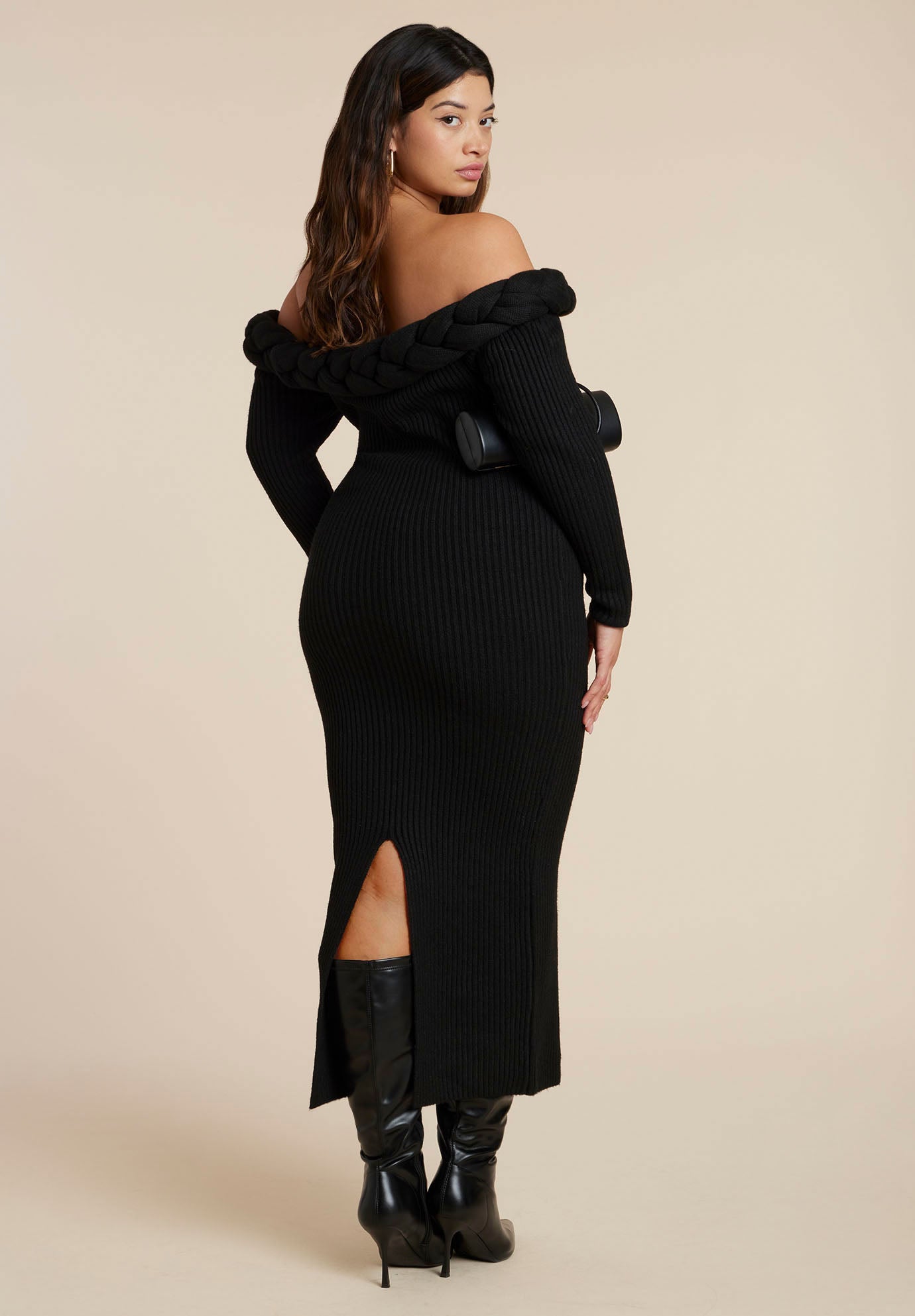 Cableknit Off Shoulder Maxi Dress image number 3
