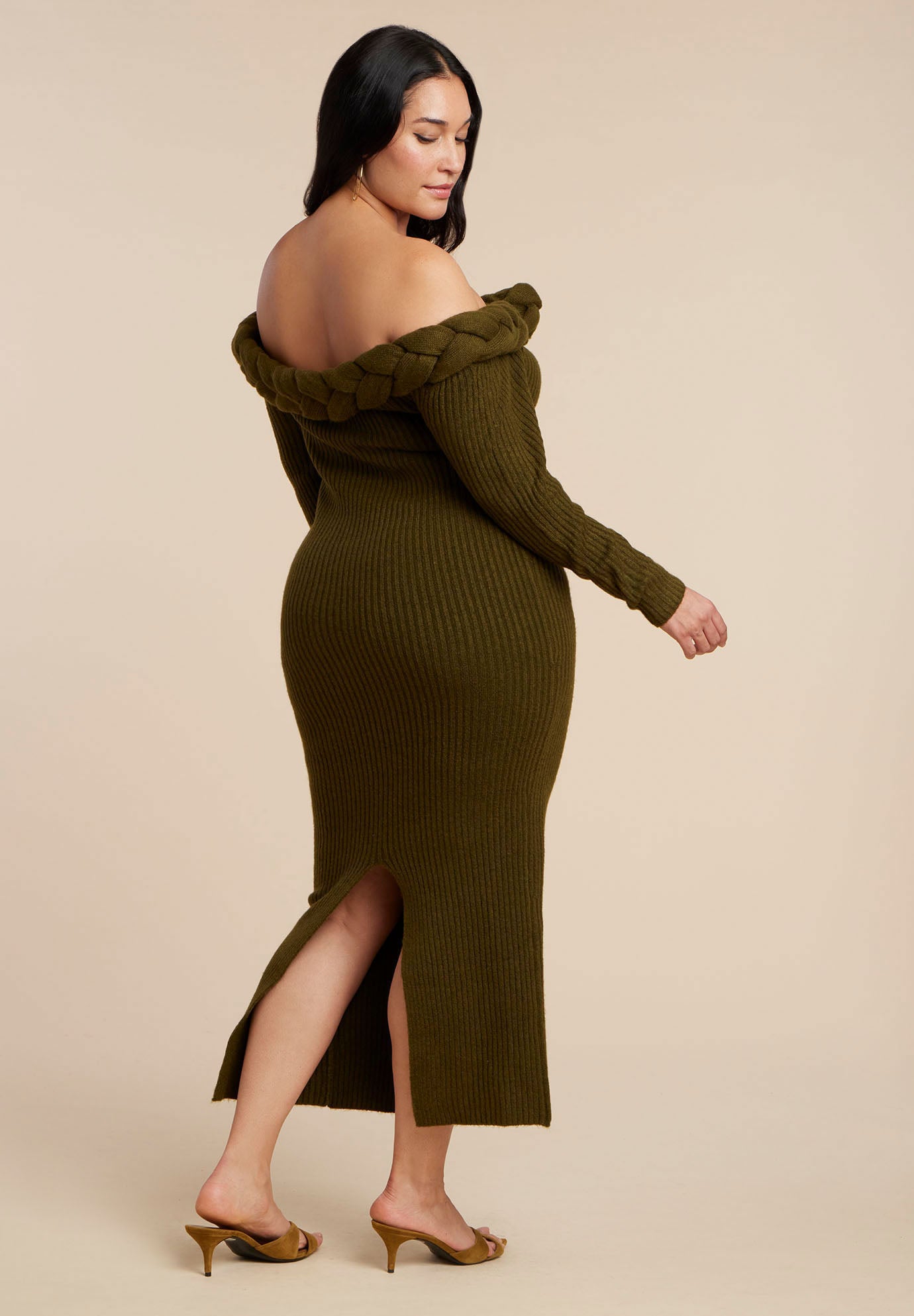 Cableknit Off Shoulder Maxi Dress image number 4