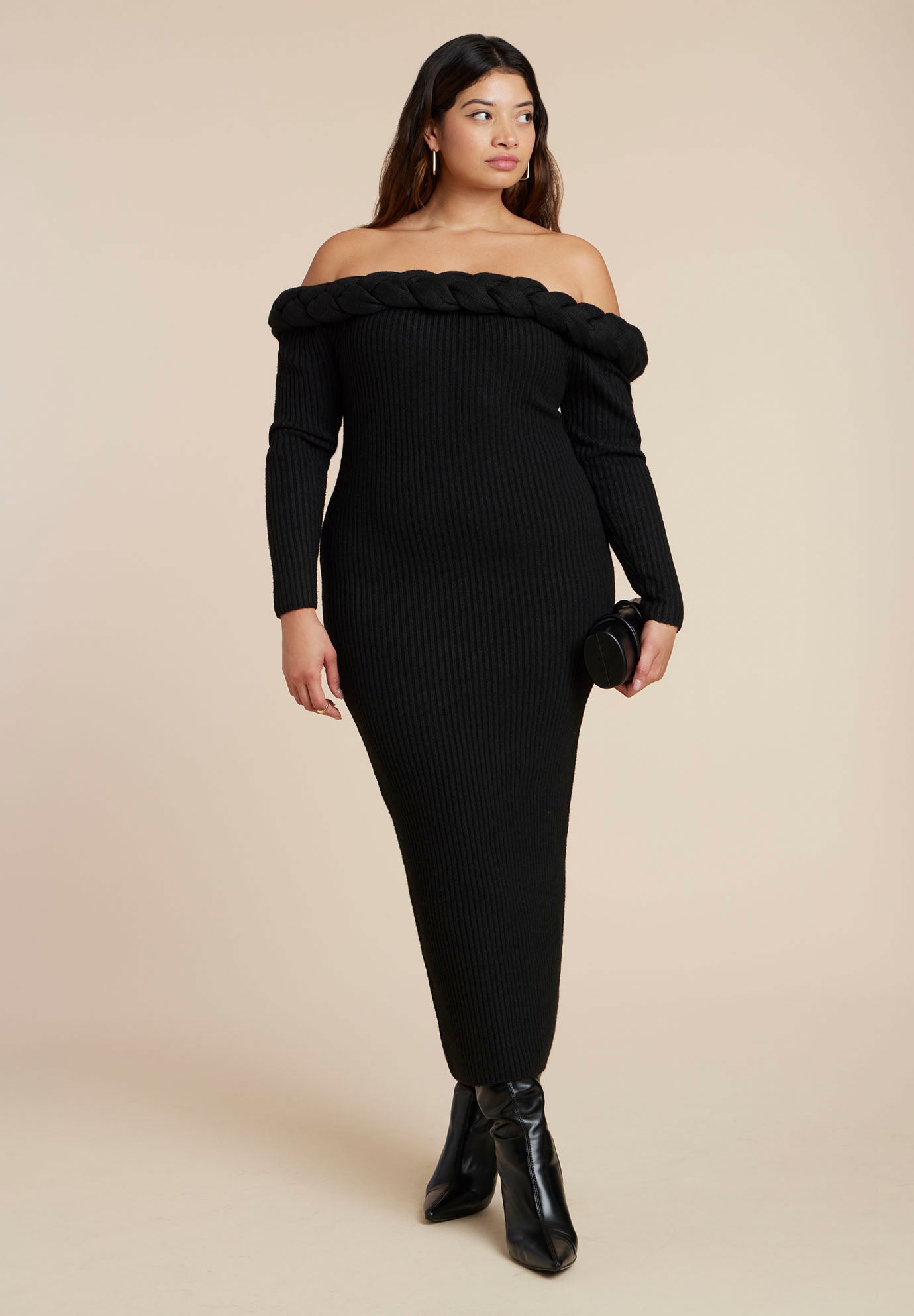 Cableknit Off Shoulder Maxi Dress image number 0