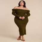 Cableknit Off Shoulder Maxi Dress image number null