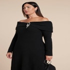 Brooch Sweater Dress image number null