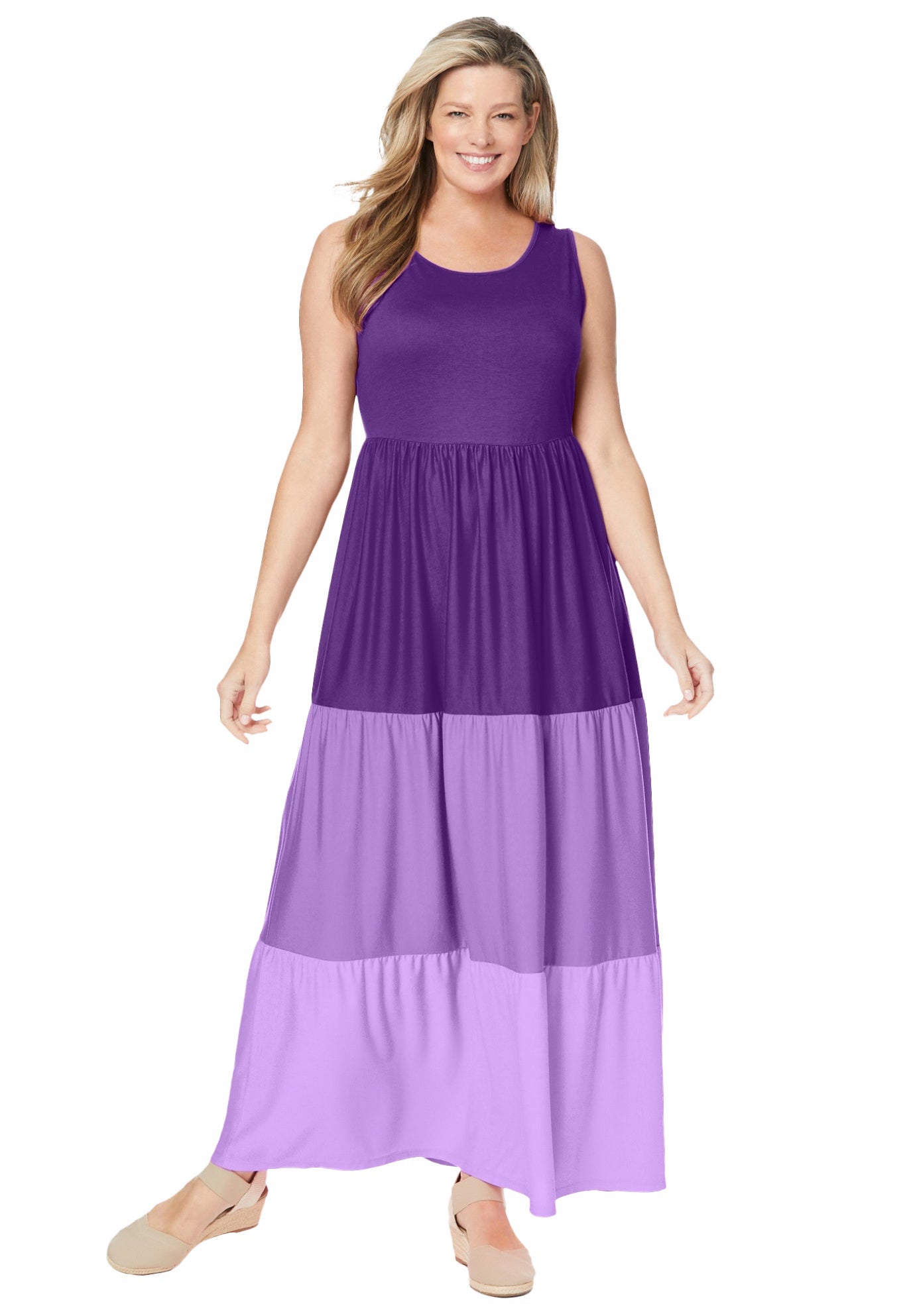 Colorblock Tiered Dress image number 1