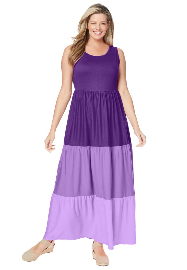 Colorblock Tiered Dress image number 1