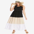 Colorblock Tiered Dress image number null