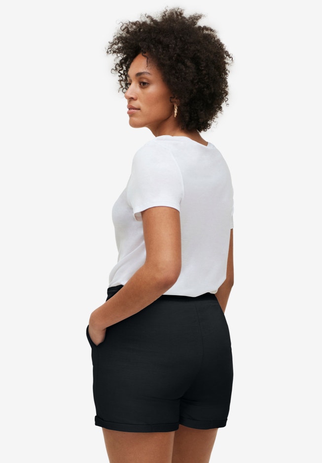 French Terry Drawstring Elastic Waist Shorts image number 1