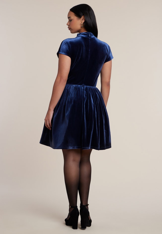 Velvet Full-Skirt Mini Dress image number 1