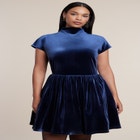 Velvet Full-Skirt Mini Dress image number 2