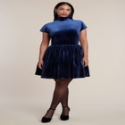 Velvet Full-Skirt Mini Dress image number 0