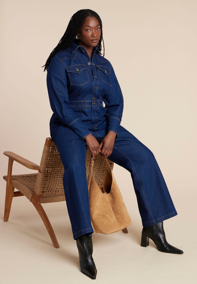 Western Detail Denim Jumpsuit image number 1