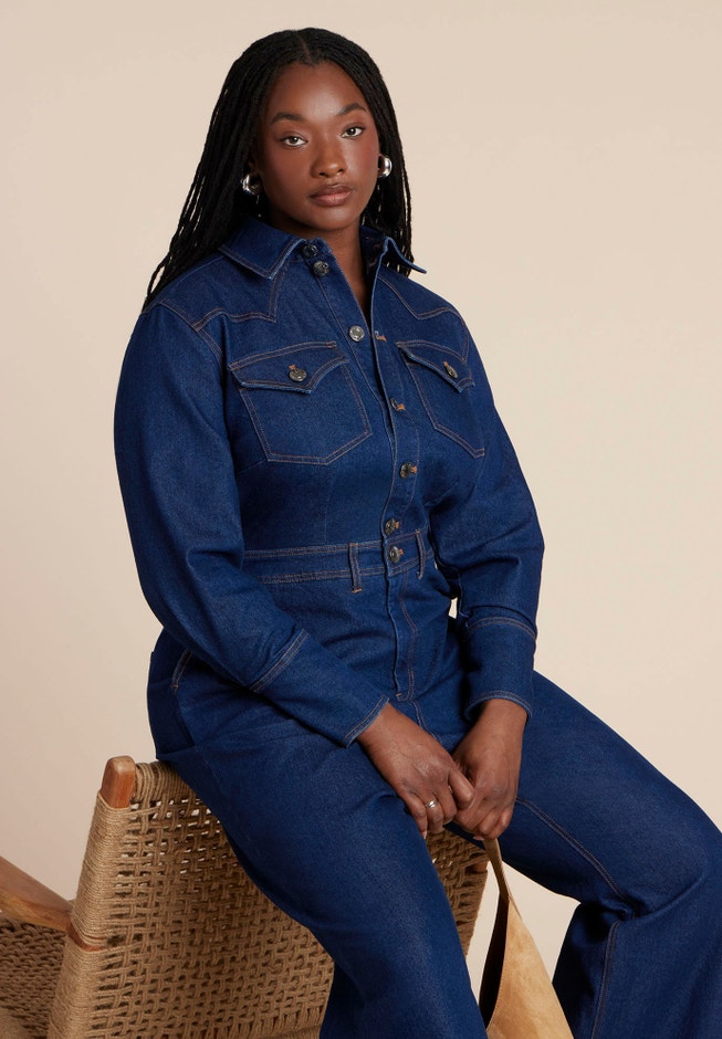 Western Detail Denim Jumpsuit image number 2
