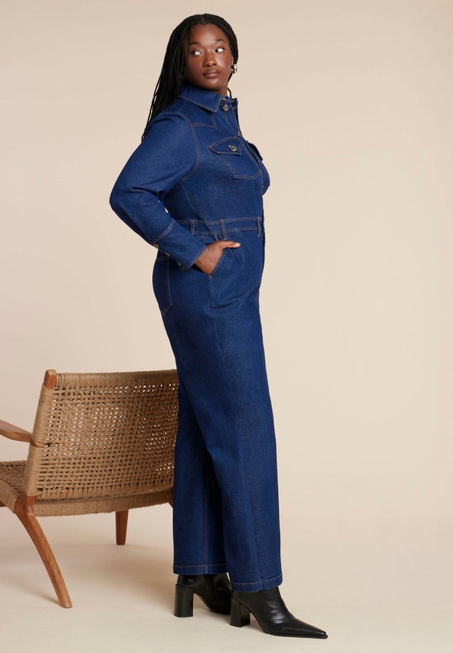 Western Detail Denim Jumpsuit image number 3