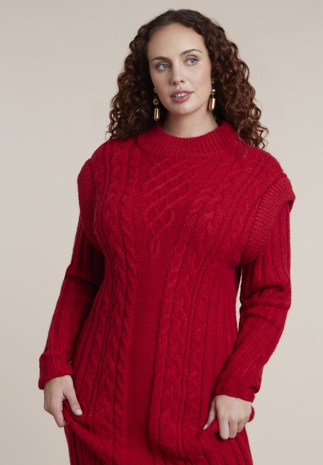 Cable Stitch Sweater Dress image number 2