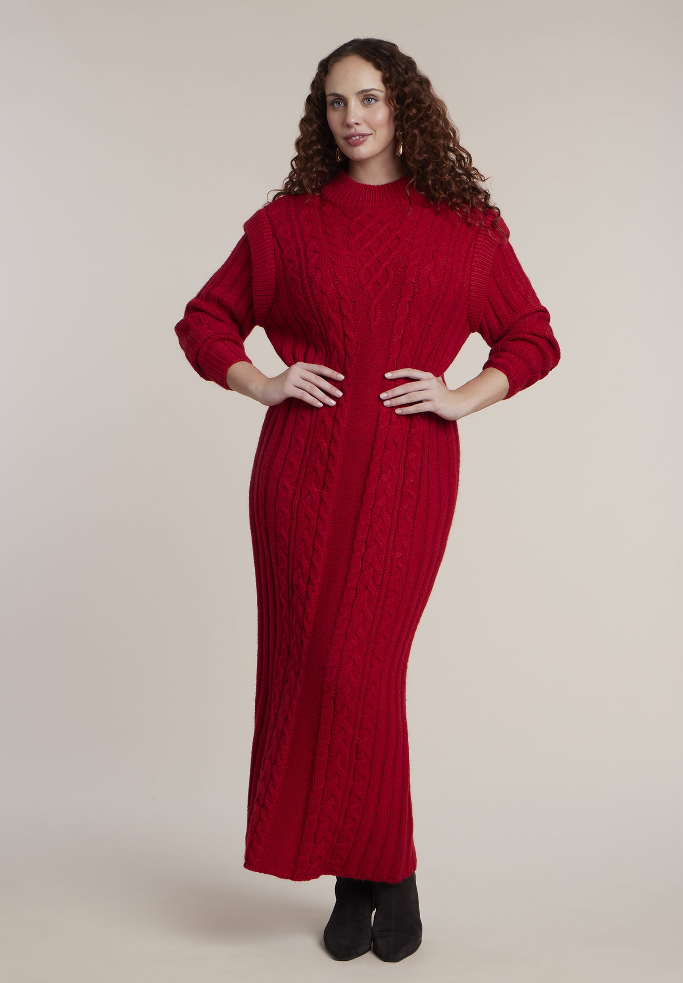 Cable Stitch Sweater Dress image number 0