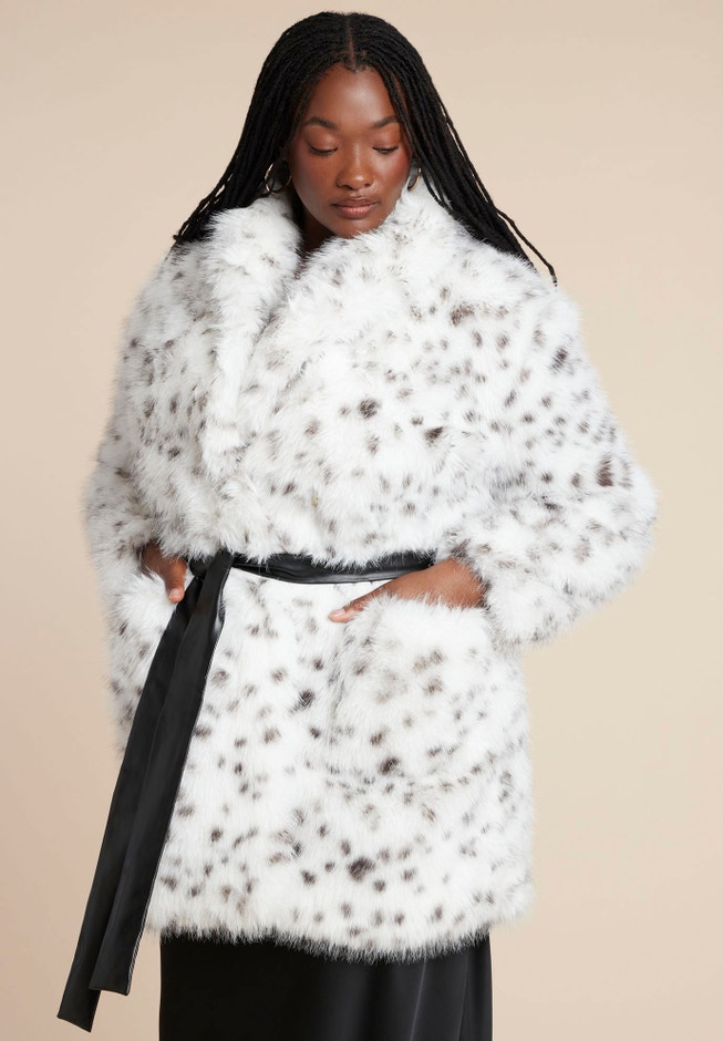  Snow Leopard Belted Coat image number 0
