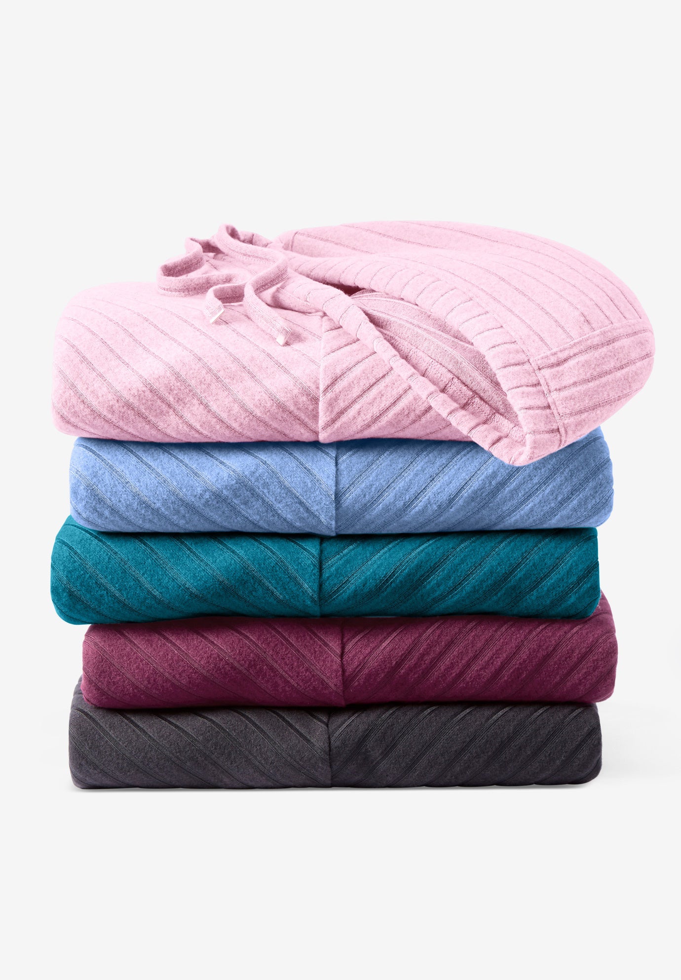 Rib-Knit Sherpa Hoodie Sweatshirt image number 5