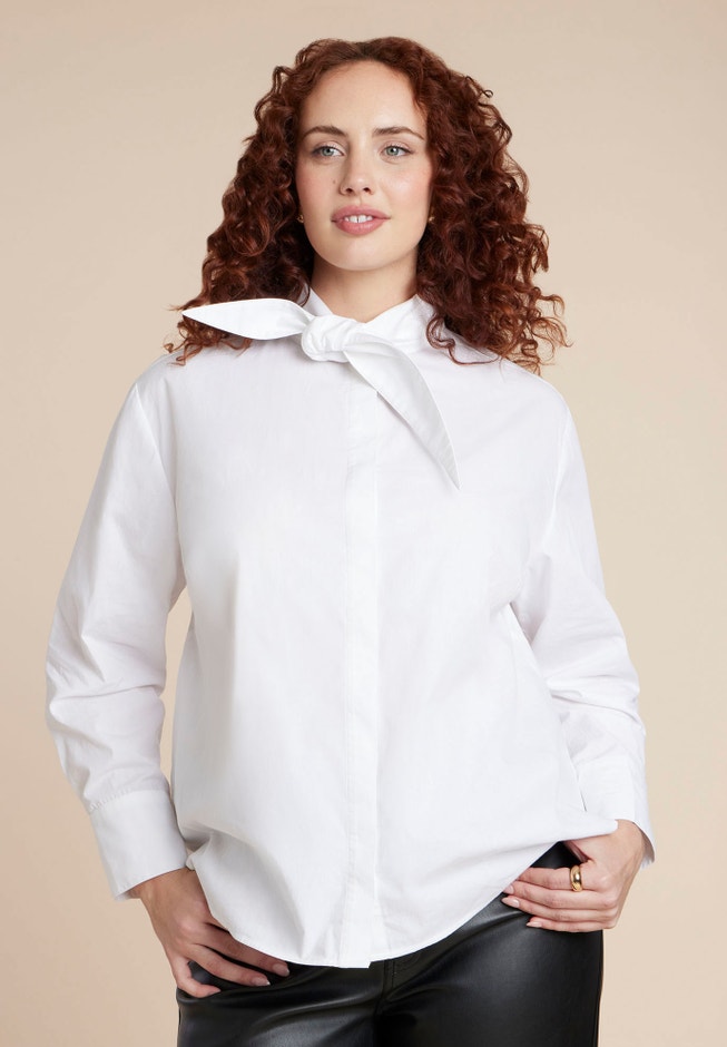  Dramatic Neck-Tie Poplin Shirt image number 1