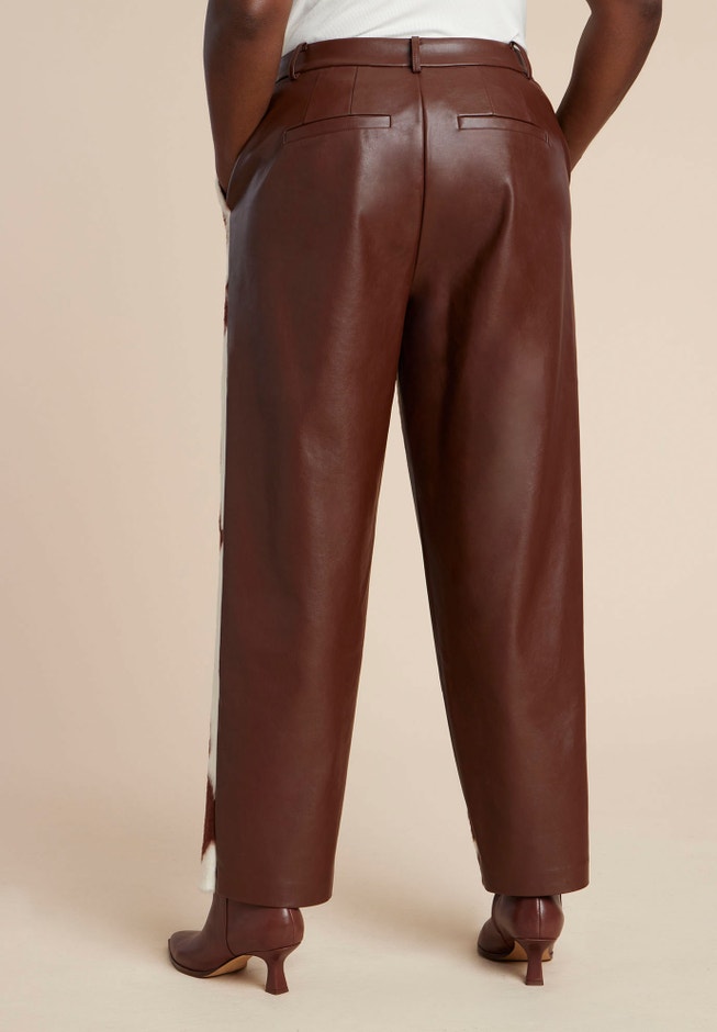 Faux Cow Hide And Leather Pant image number 3