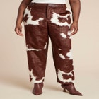 Faux Cow Hide And Leather Pant image number null