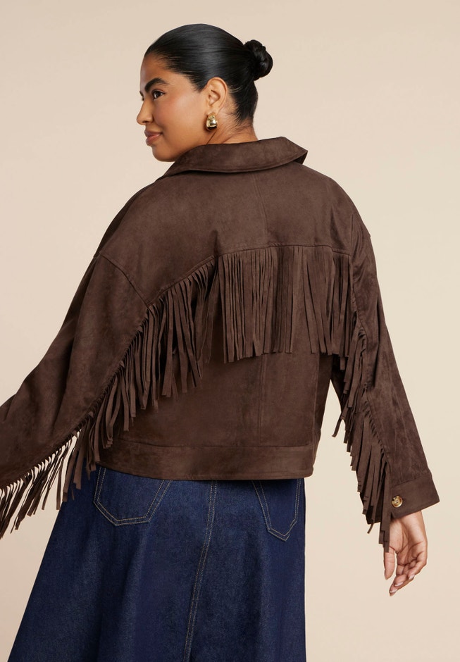  Faux Suede Fringe Jacket image number 2