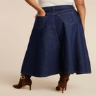  Denim Maxi Skirt With Seam Detail image number null