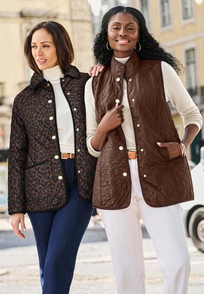 Snap-Front Quilted Coat image number 5
