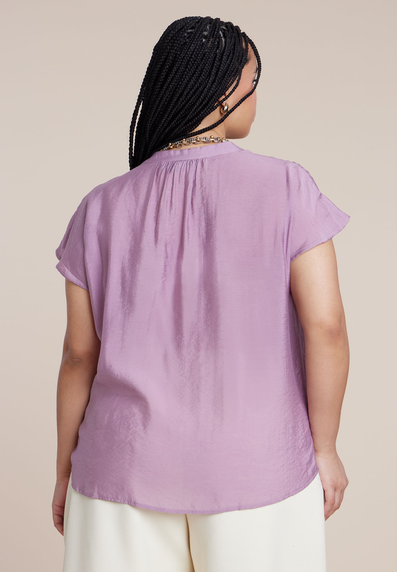 Textured Notch Collar Blouse image number 2