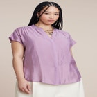 Textured Notch Collar Blouse image number null