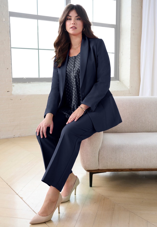 Plus Size Classic Bend Over&reg; Structured Straight Leg Pull-On Pant image number 6