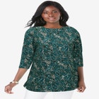 Stretch Cotton Boatneck Tunic image number null